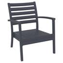 Compamia Artemis XL Club Chair in Dark Gray with Sunbrella Seat Cushion in Natural - Set of Two