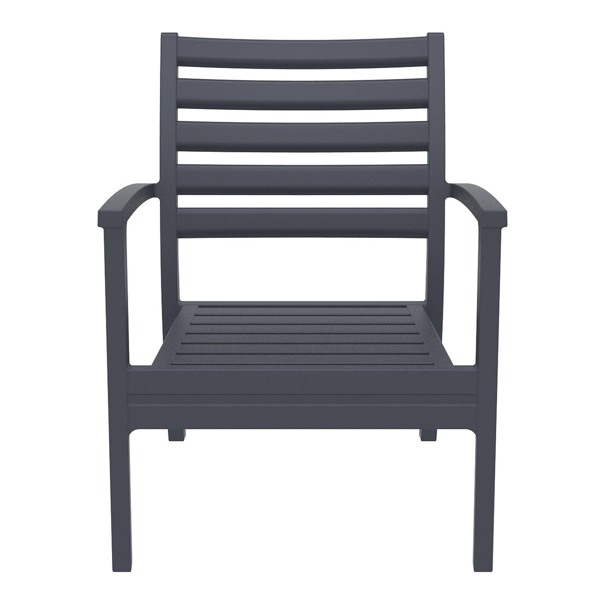 Compamia Artemis XL Club Chair in Dark Gray with Sunbrella Seat Cushion in Natural - Set of Two