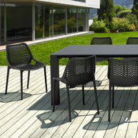 Compamia Air Extension Dining Set 11 Piece in Black/Taupe/Dove Gray/White
