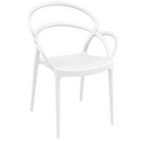Compamia Mila Dining Set with 2 Arm Chairs White/Dark Grey
