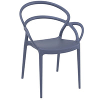 Compamia Mila Dining Set with 2 Arm Chairs White/Dark Grey