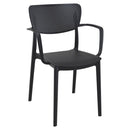 Compamia Loft Outdoor Dining Set with 6 Arm Chairs and 55 inch Extension Table Black/Dark Gray/Taupe/White