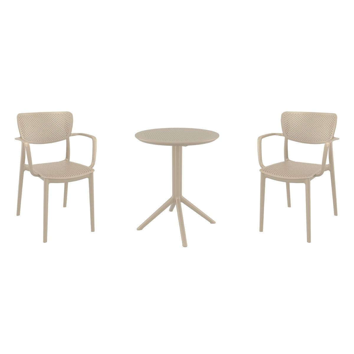 Compamia Loft Bistro Set 3 Piece with 24 inch Table Top in Black/Dark Gray/Taupe/Olive Green/White