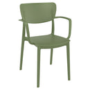 Compamia Loft Bistro Set 3 Piece with 24 inch Table Top in Black/Dark Gray/Taupe/Olive Green/White