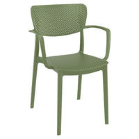 Compamia Loft Bistro Set 3 Piece with 24 inch Table Top in Black/Dark Gray/Taupe/Olive Green/White