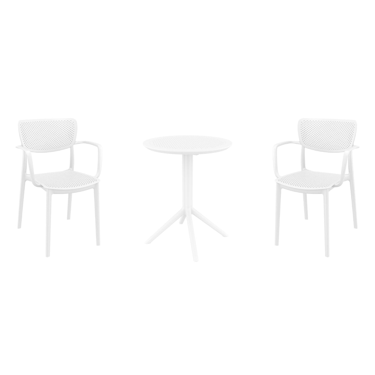 Compamia Loft Bistro Set 3 Piece with 24 inch Table Top in Black/Dark Gray/Taupe/Olive Green/White
