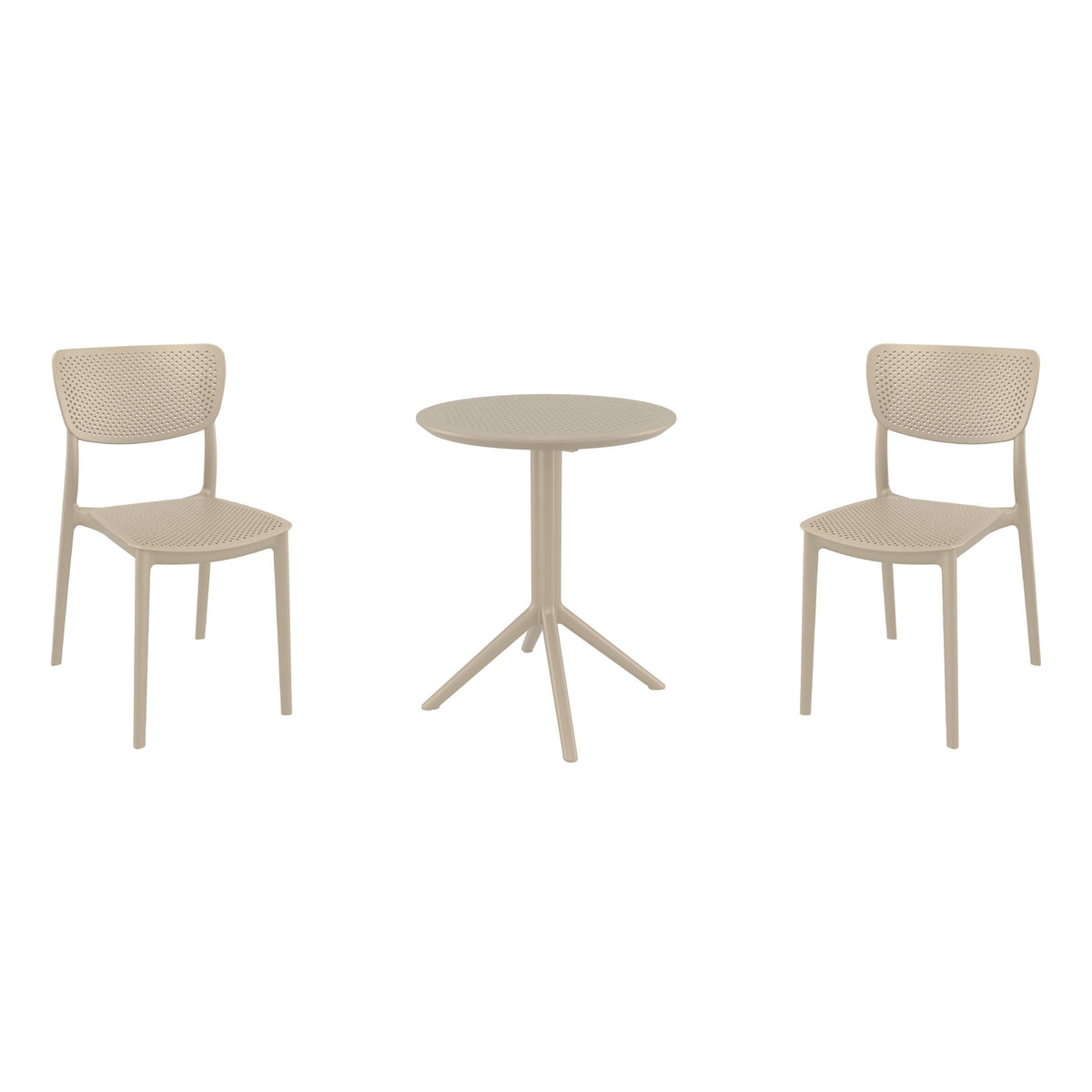 Compamia Lucy Bistro Set 3 Piece with 24 inch Table Top in Black/Dark Gray/Taupe/Olive Green/White