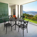 Compamia Cross XL Patio Dining Set with 4 Chairs Black/Dark Gray/Taupe/White/Olive Green
