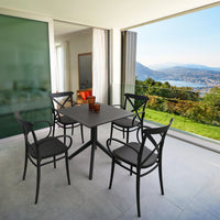 Compamia Cross XL Patio Dining Set with 4 Chairs Black/Dark Gray/Taupe/White/Olive Green