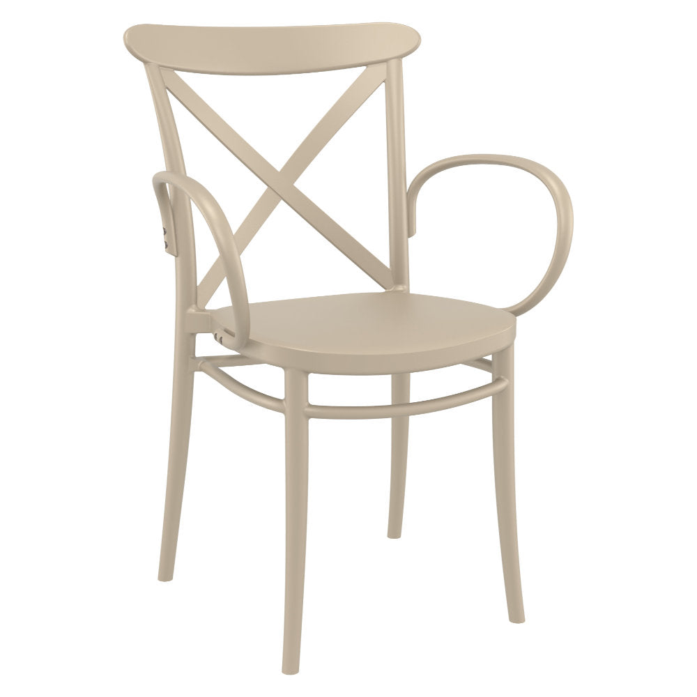 Compamia Cross XL Patio Dining Set with 4 Chairs Black/Dark Gray/Taupe/White/Olive Green
