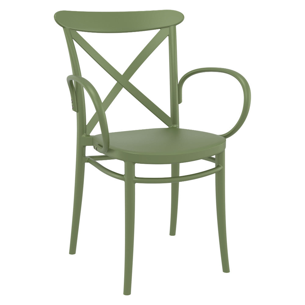 Compamia Cross XL Patio Dining Set with 4 Chairs Black/Dark Gray/Taupe/White/Olive Green