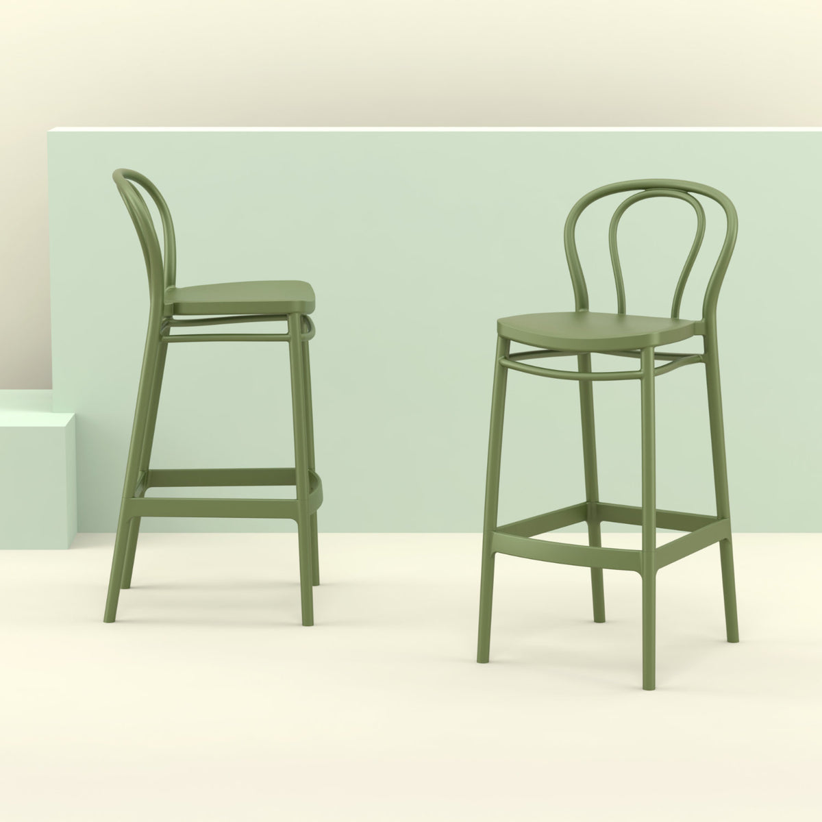 Compamia Victor Bar Stool Black/Dark Gray/Taupe/Olive Green/White - Set of 2