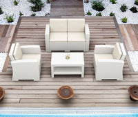 Compamia Monaco Resin Patio Seating 4 piece with Cushion