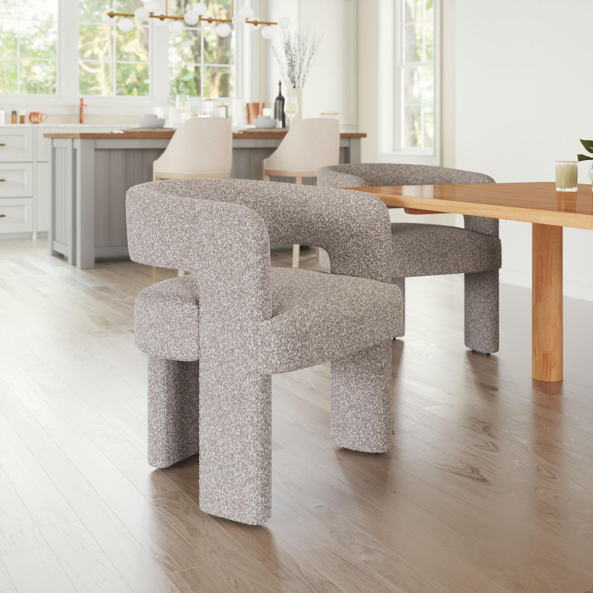 Zuo Modern Java Accent Chair in Sandy Beige, Accent Chairs, Fabric, Plywood, Polyester, Curved, Trestle, Indoor