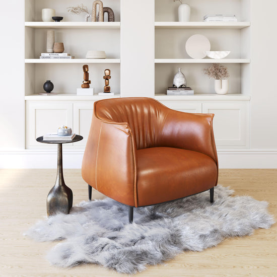 Curved Accent Chair in Brown | Zuo Modern Julian Chair