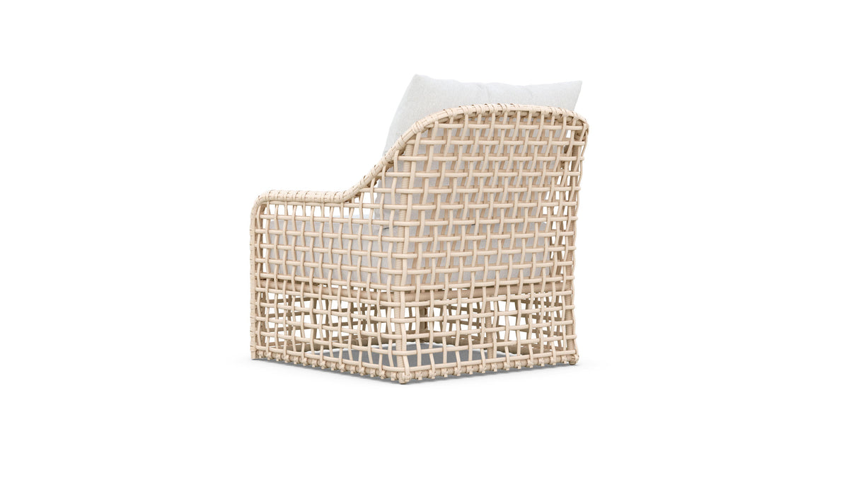 Azzurro Living Kiawah High Back Club Chair With Natural Aluminum And Almond  All-Weather Wicker