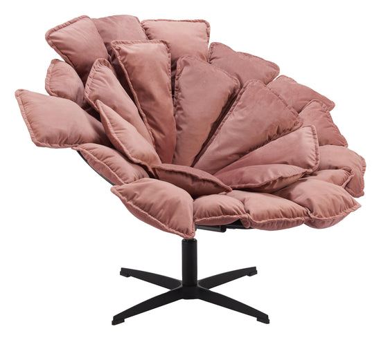 Pink Velvet Accent Chair – Zuo Modern Kipas Swivel Seat