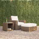 Sunset West Coronado Wicker Ottoman With Cushions