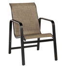 Woodard Landings Sling Dining Armchair - Stackable, Aged Teak, Augustine Alloy (Grade A), Grade A Fabric, Garden Chairs, Arm Chairs, Landings , Aluminum, Armchair, Rectangular, Outdoor