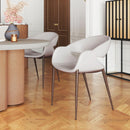 Zuo Modern Limay Dining Chair Beige & Walnut, Dining Chairs, Faux Leather, Plywood, Steel, Wood, Curved, 4 Legs, Indoor