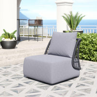 Zuo Modern Mekan Accent Chair in Gray, Accent Chairs, Aluminum, Olefin, Polypropylene, Square, Block, Outdoor