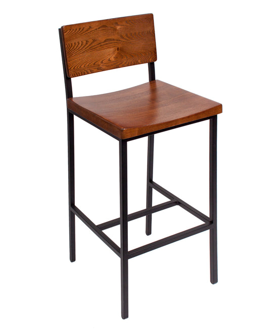 BFM Seating Memphis Barstool With Steel Wire Frame - Sand Black Finish