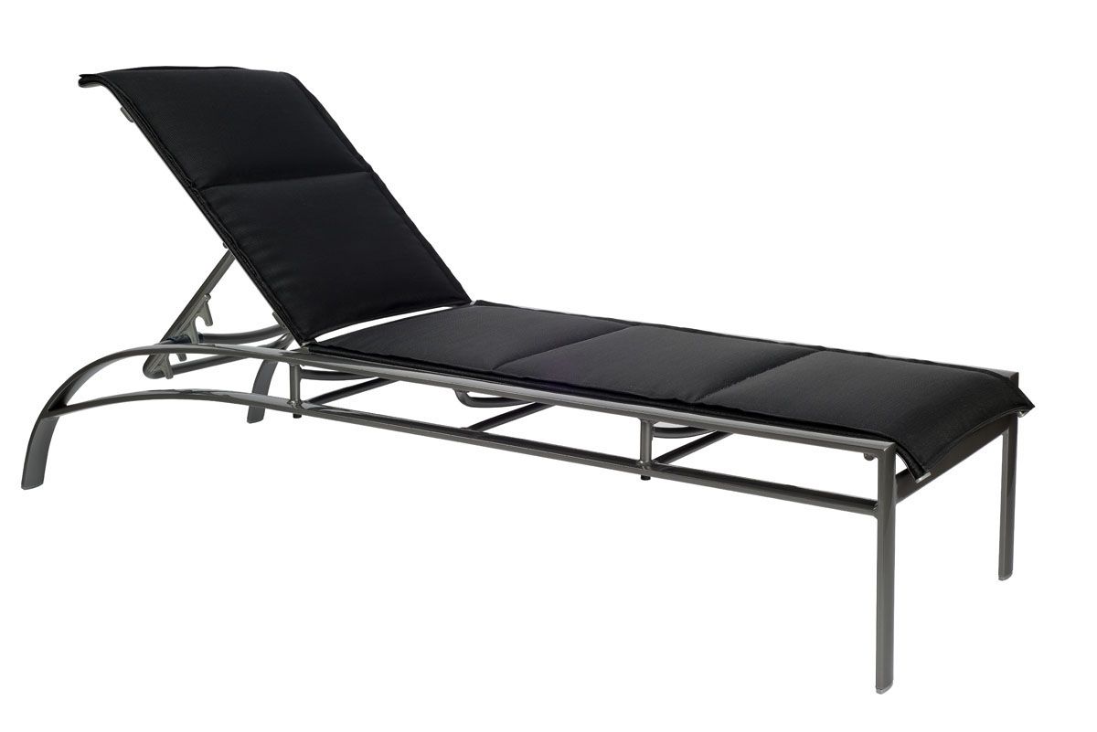 Woodard Metropolis Padded Sling Adjustable Chaise Lounge - Stackable, Default Title, Garden Chairs, Chaises, Metropolis, Aluminum, Chaise Lounge, Curved, Outdoor