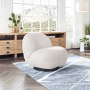 Zuo Modern Myanmar Accent Chair in Cream/Olive Green/Burnt Orange, Armchair, Plywood, Polyester, powder-coated Aluminum, Round, Block, Indoor