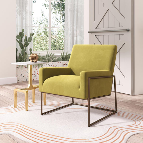 Velvet Accent Chair in Olive Green | Zuo Modern