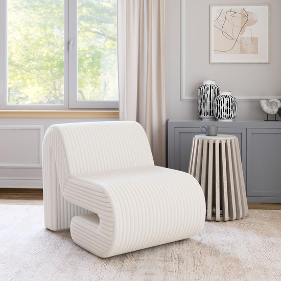 White Corduroy Accent Chair – Zuo Modern Opam Seating