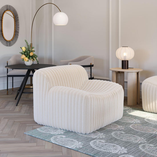 Cream Accent Chair – Zuo Modern Osterbro Cord Fabric Seat