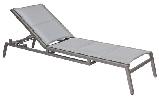 Woodard Palm Coast Padded Sling Adjustable Chaise Lounge - Stackable