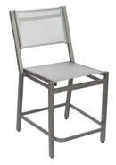 Woodard Palm Coast Sling Counter Stool without Arms, Aged Teak, Augustine Alloy (Grade A), Grade A Fabric, Garden Chairs, Counter Stools, Palm Coast, Aluminum, Counter Stools, Rectangular, Outdoor