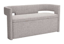 Zuo Modern Papua Storage Bench Gray, Bench, Plywood, Polyester, Steel, Rectangular, Pedestal, Indoor