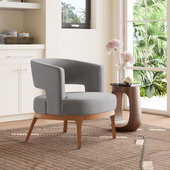 Wood Base Vinyl Accent Chair | Zuo Modern Penryn Design