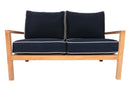 Royal Teak Coastal Wooden Set with 2-Seat Loveseat and Two Club Chairs or Miami Side Table and Miami Coffee Table