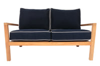 Royal Teak Coastal Wooden Set with 2-Seat Loveseat and Two Club Chairs or Miami Side Table and Miami Coffee Table