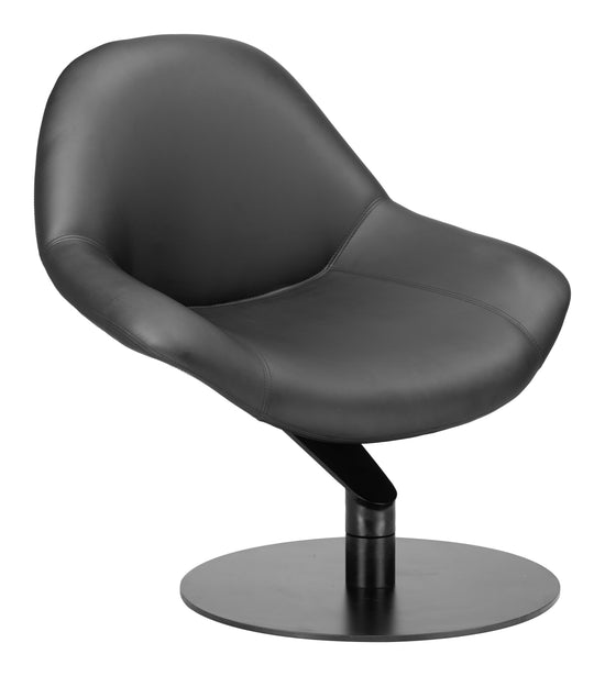 Poole Accent Chair in Black | Swivel Base Drum Seating