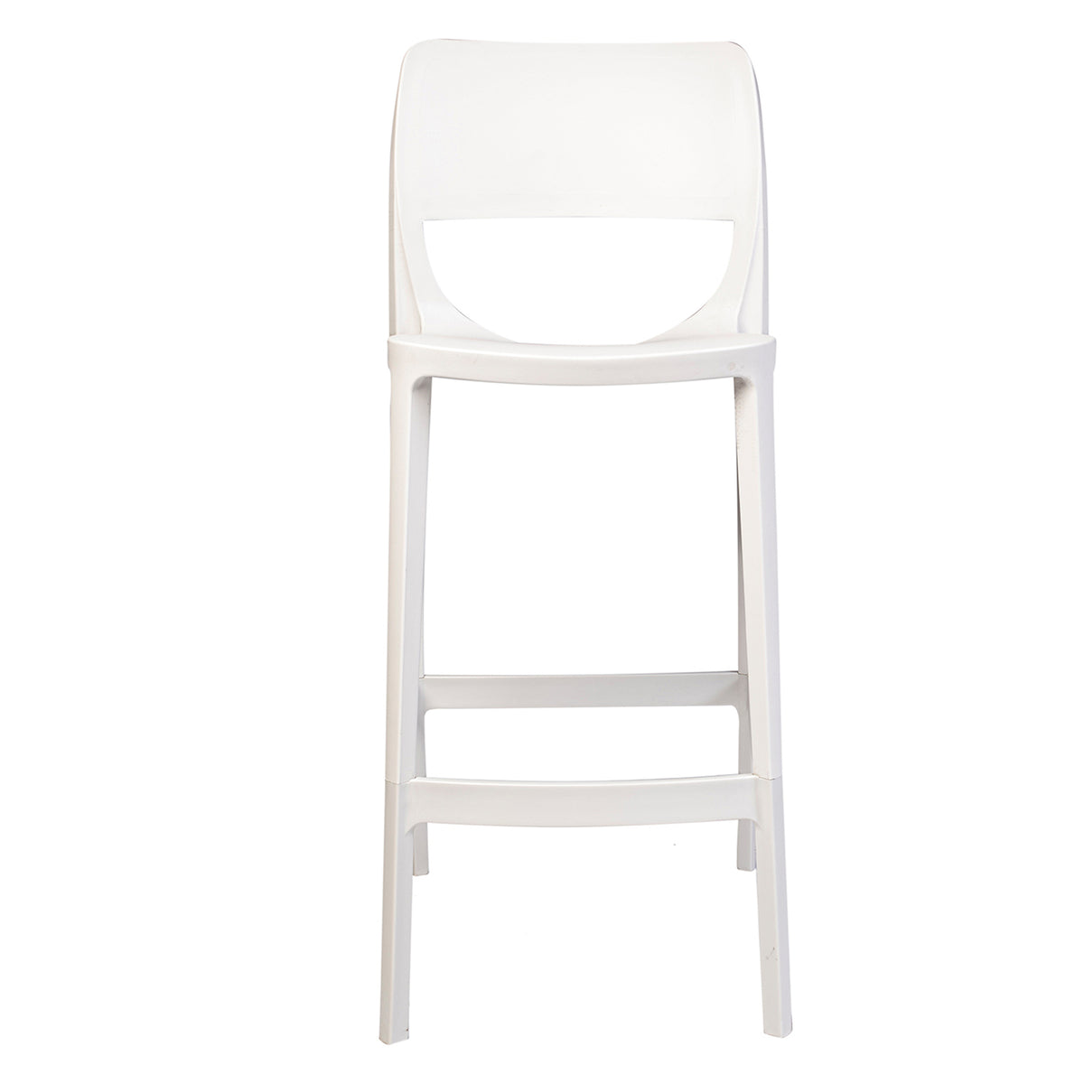 Rainbow Outdoor Bella Set of 2 Stackable Barstool with No Arms-White