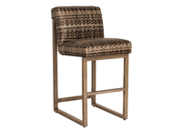 Woodard Reunion Counter Stool without Arms, Counter Stools, Wicker, Rectangular, Frame, Outdoor