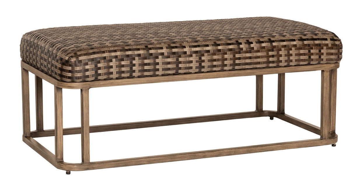 Woodard Reunion Bench, Bench, Wicker, Rectangular, Frame, Outdoor