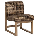 Woodard Reunion Dining Side Chair, Side Chairs, Wicker, Rectangular, Frame, Outdoor