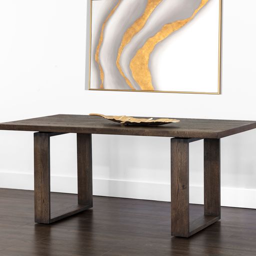 Sunpan Thanus Dining Table 72 '' Brown Oak / Light Oak