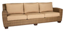 Woodard Saddleback Sofa, Mocha, Beach Bum Creamsicle (Grade A), Grade A Fabric, Garden Chairs, Sofa, Saddleback, Wicker, Sofas and Loveseats, Rectangular, Outdoor