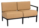 Woodard Salona LAF/RAF Sectional Love Seat, Aged Teak, Beach Bum Creamsicle (Grade A), Grade A Fabric, Garden Chairs, Loveseat, Salona, Aluminum, Loveseats, Rectangular, Outdoor