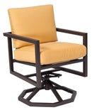 Woodard Salona Swivel Rocking Dining Armchair, Aged Teak, Beach Bum Creamsicle (Grade A), Grade A Fabric, Garden Chairs, Rockers, Salona, Aluminum, Rockers, Rectangular, Outdoor