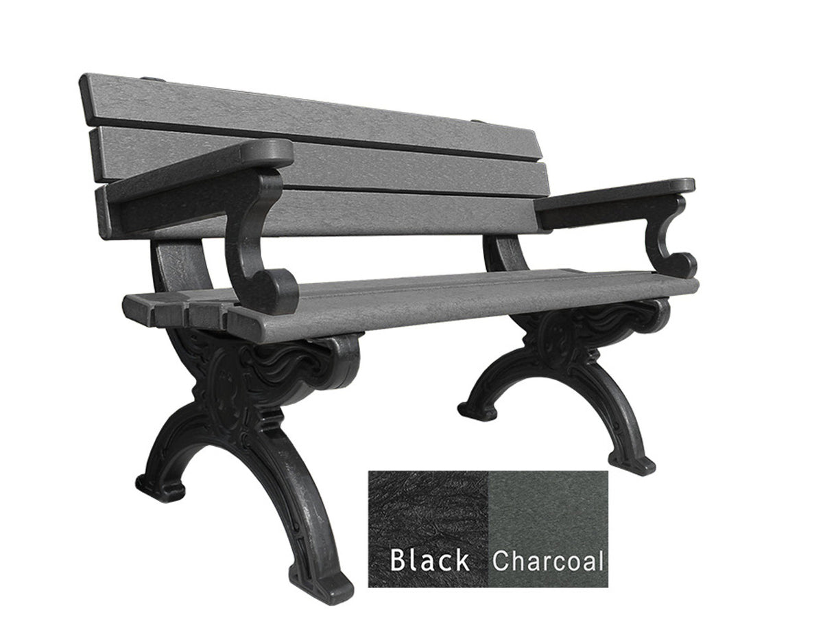 Polly Products Silhouette Backed Bench With Arm