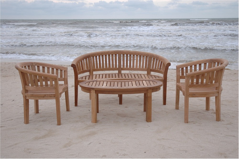 Anderson Teak Curve 4-Pieces Conversation Set
