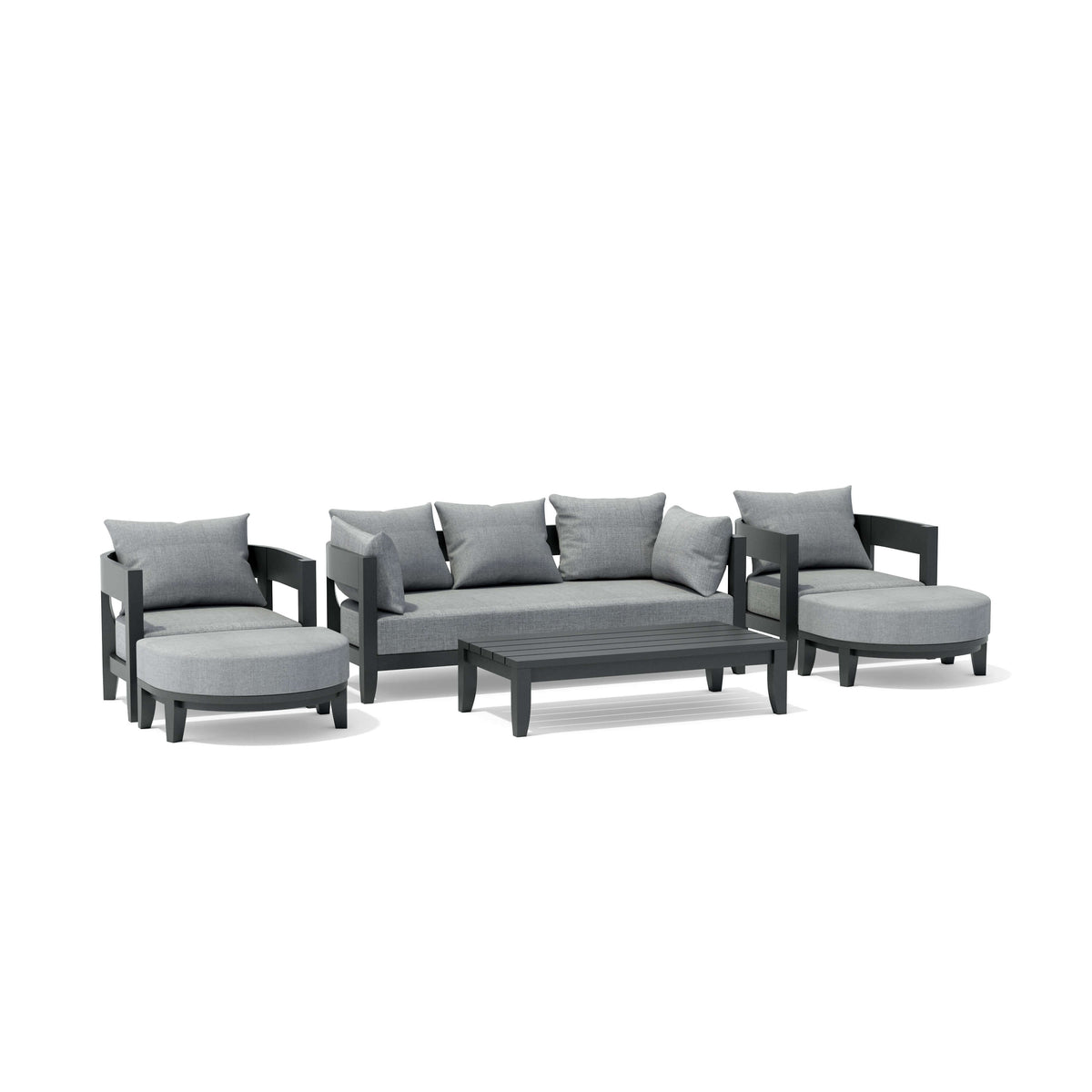 Anderson Teak SET-171 6-pc Coronado Aluminum Deep Seating Set