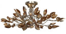 ZEEV Lighting Misthaven Semi Flush, Silver Leaf with and Antique Gold Paint and Champagne, Pendant Lighting, Indoor